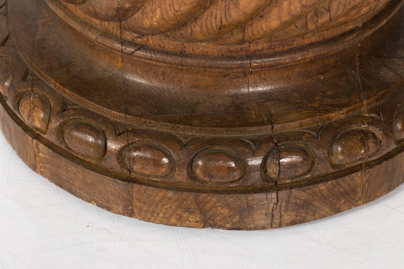 Pair of 18th Century Carved Italian Oak Pedestals 5