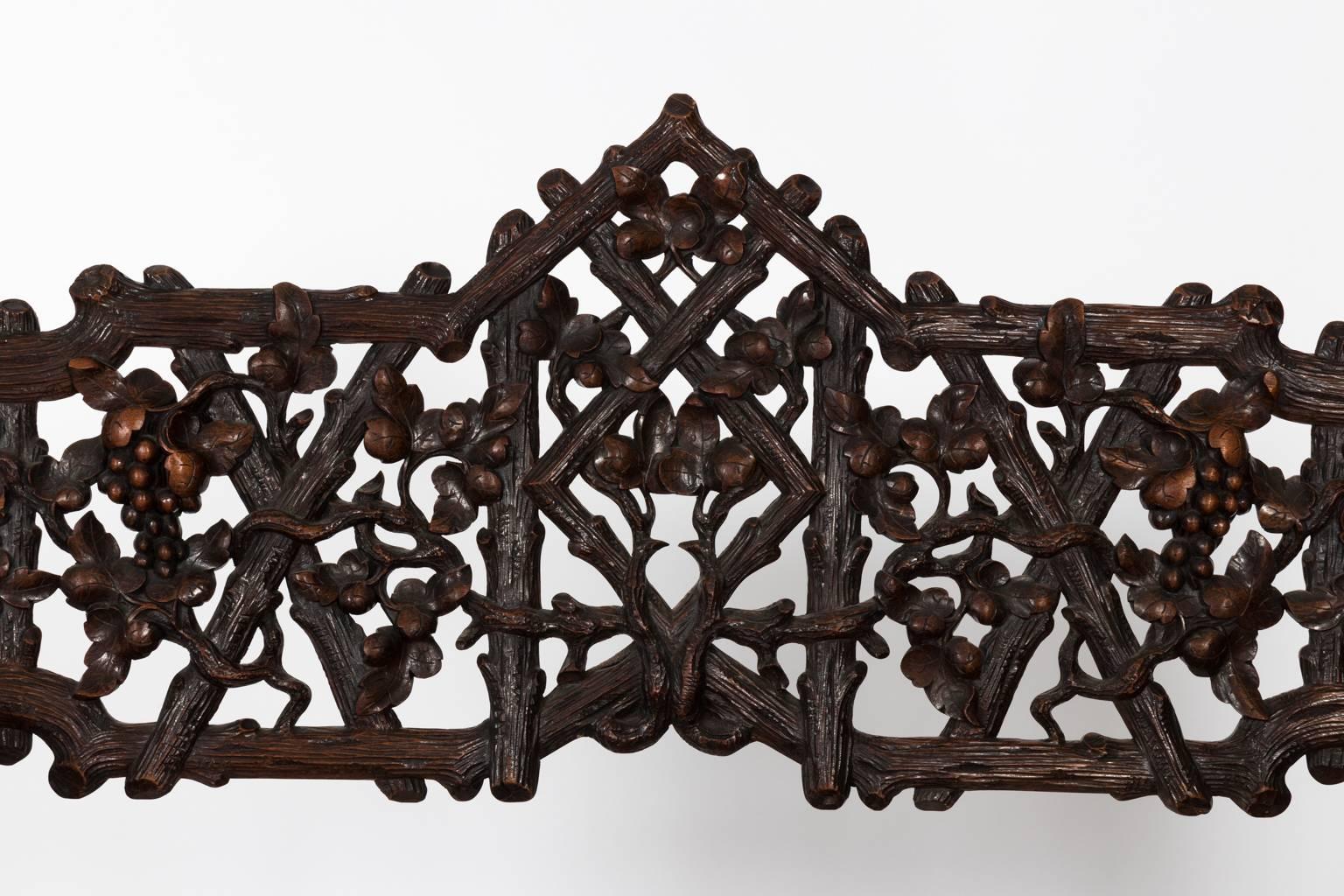 German Black Forest Carved Bench In Good Condition In Stamford, CT