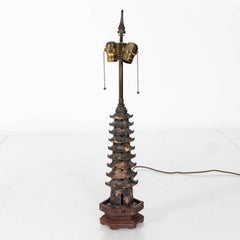 Early 20th Century Carved Stone Pagoda Made into a Lamp