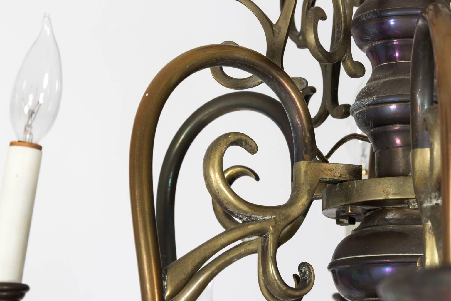 Bronze 18th Century Dutch Chandelier For Sale