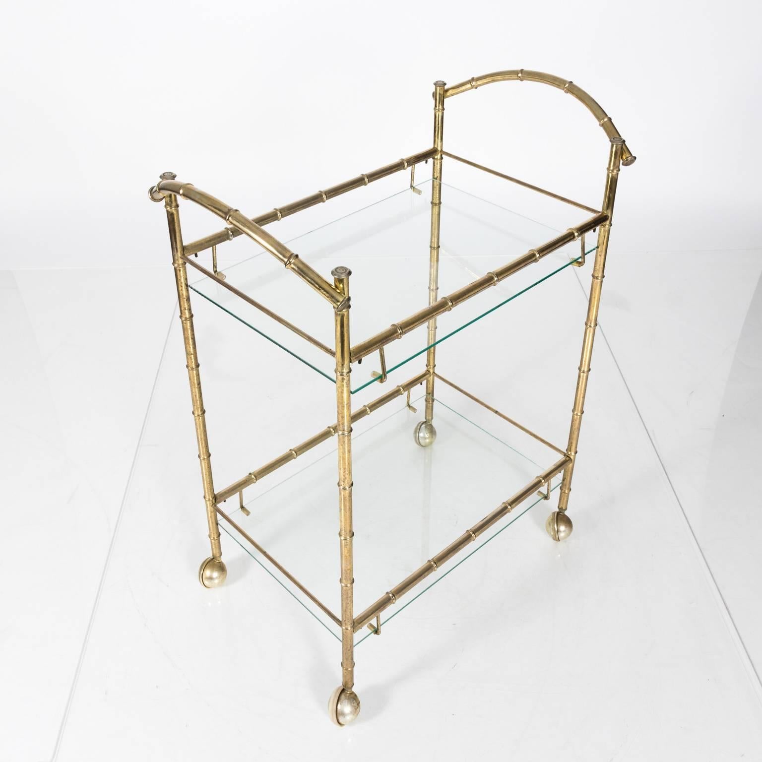 Faux Bamboo Bar Cart For Sale 2