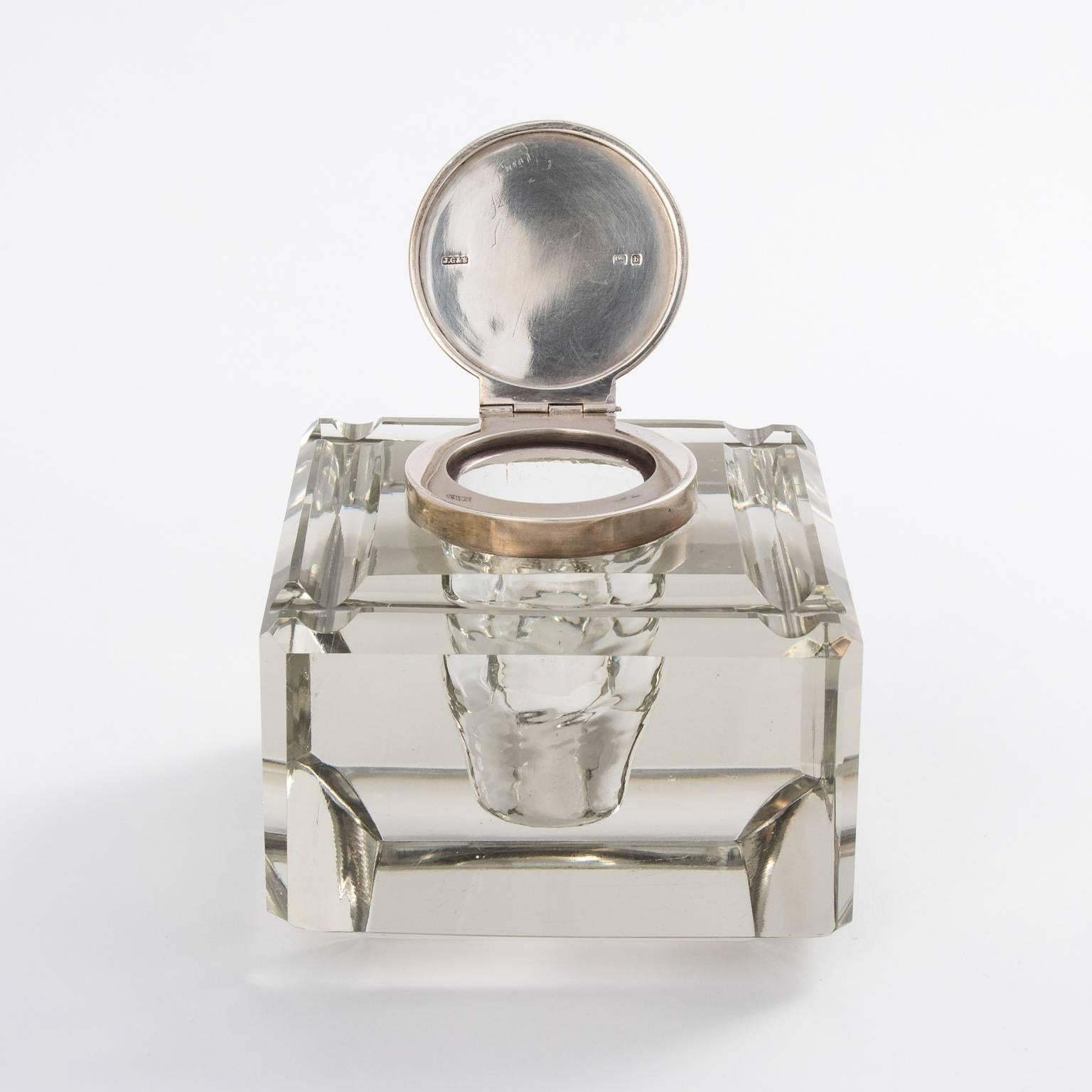 Sterling Silver English Inkwell, circa 1910