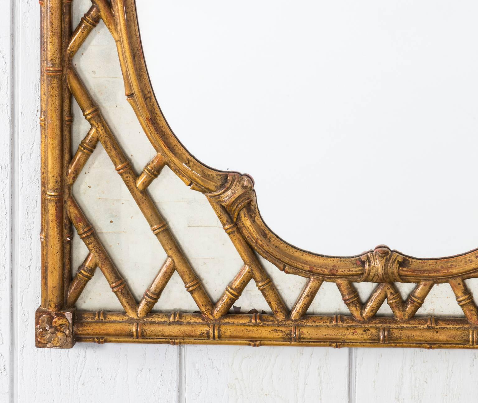 20th Century Faux Bamboo Mirror 