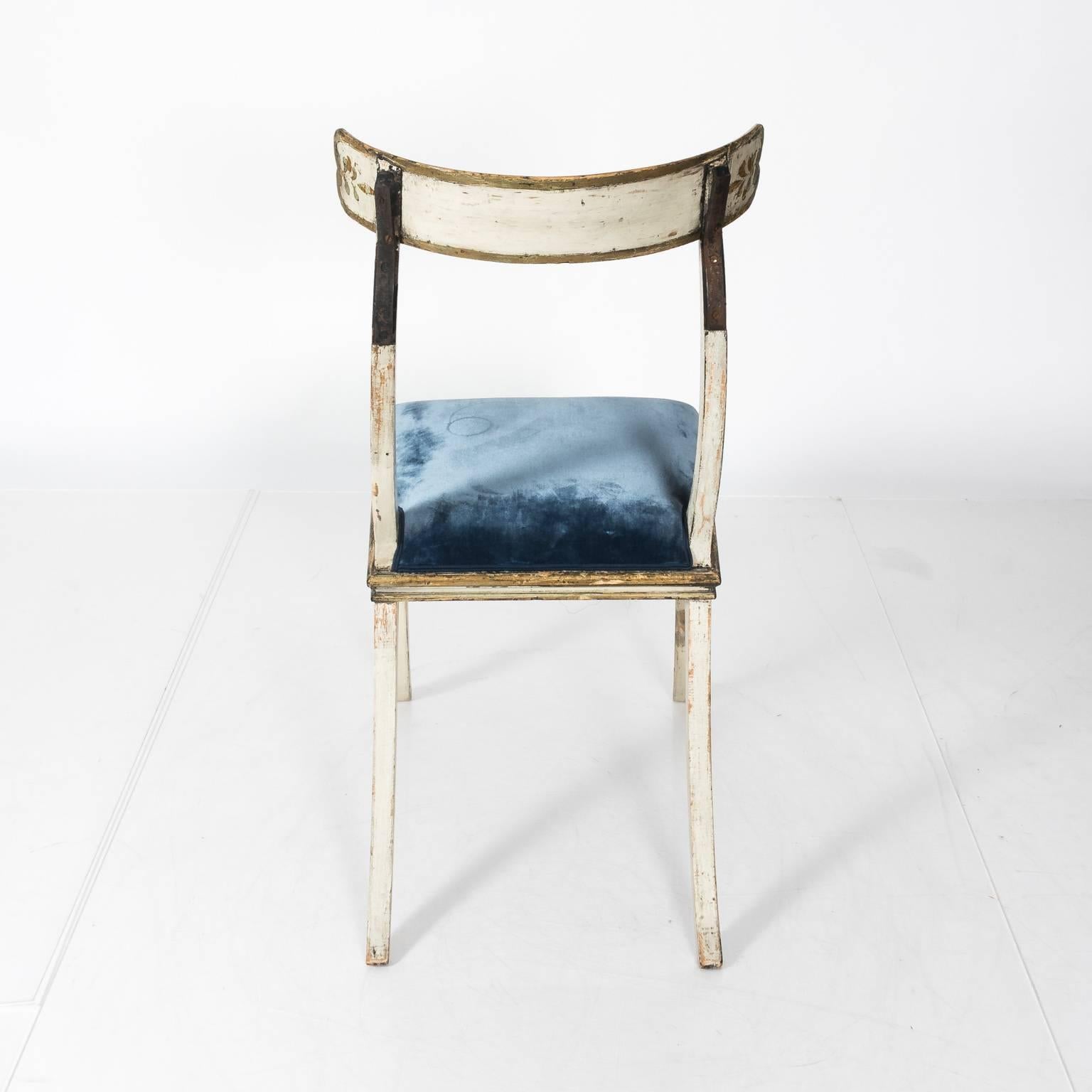Velvet Pair of 19th century Swedish Klismos Chairs