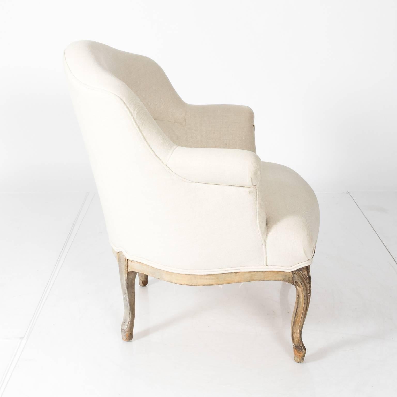 Louis XV Style Upholstered Chair and Ottoman 1