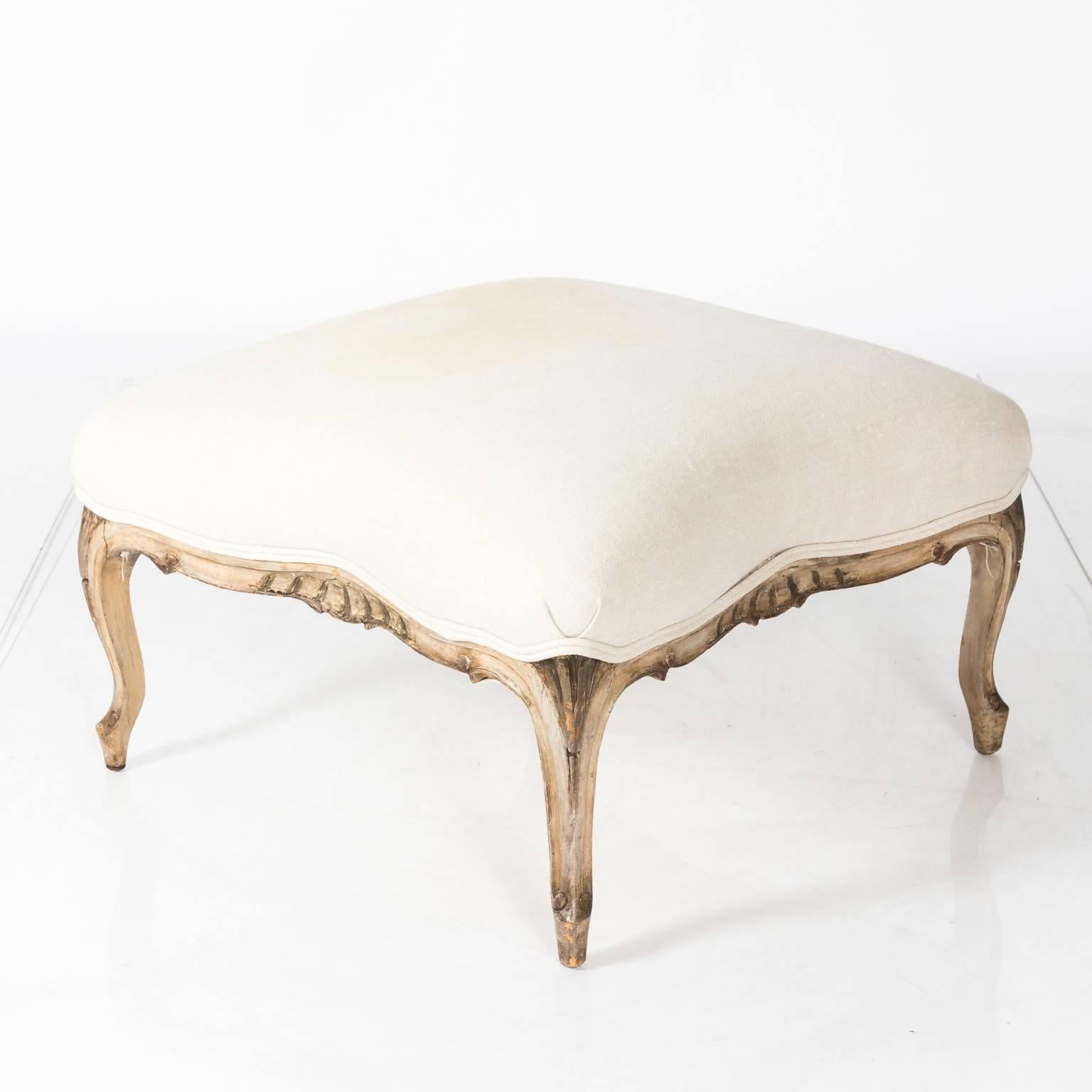 Louis XV Style Upholstered Chair and Ottoman 4