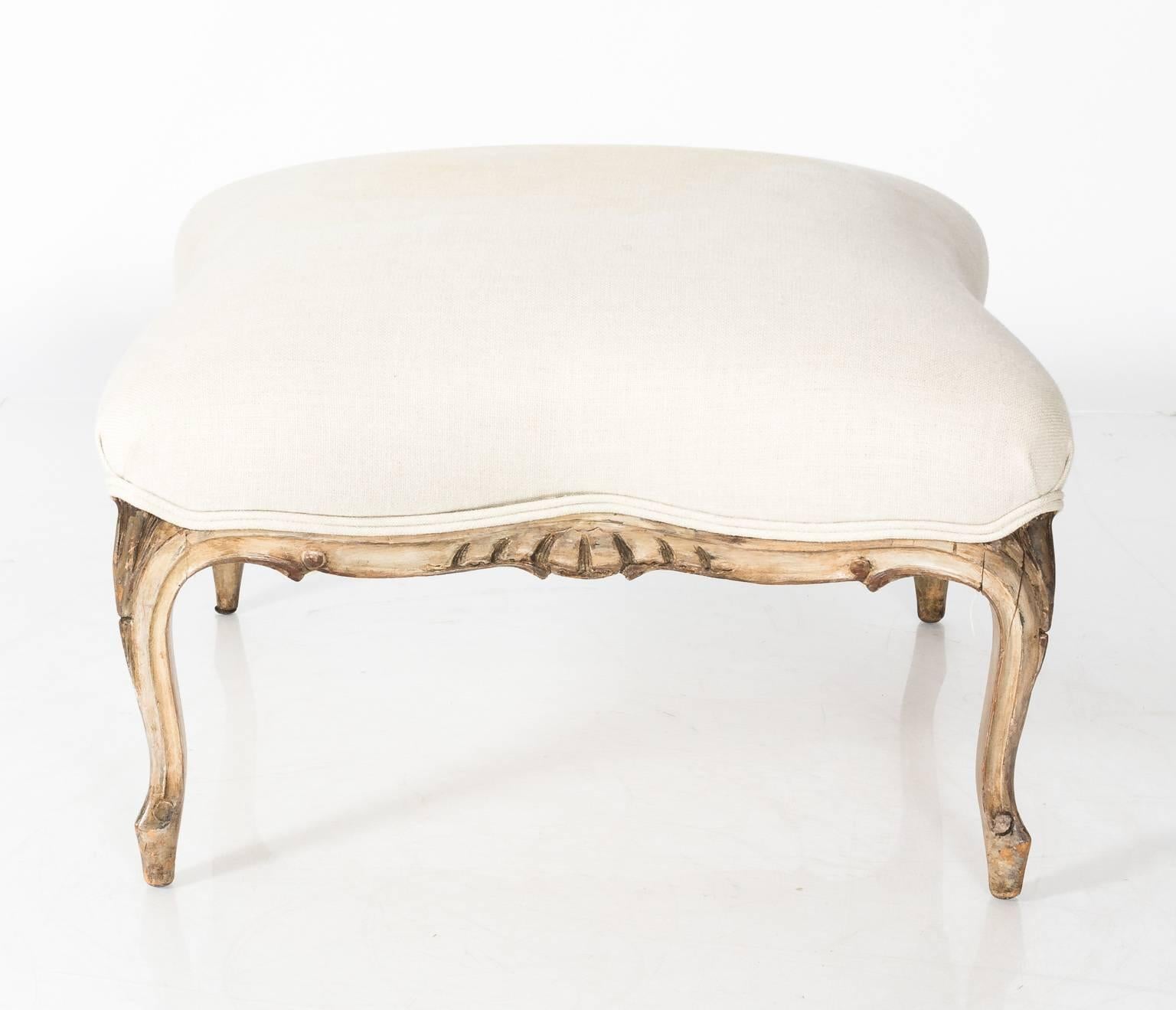Louis XV Style Upholstered Chair and Ottoman 3