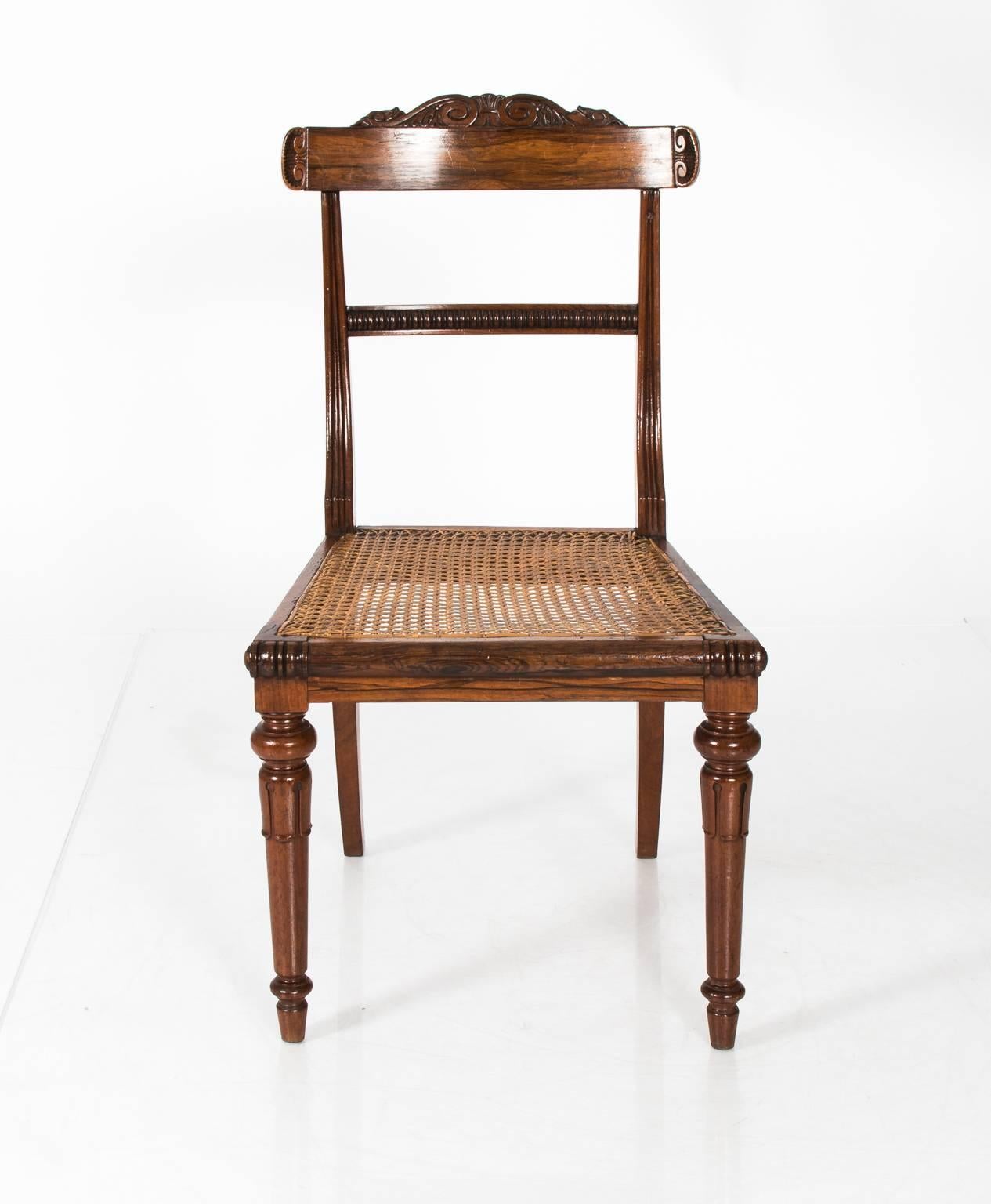 Pair of English Rosewood Side Chairs 5