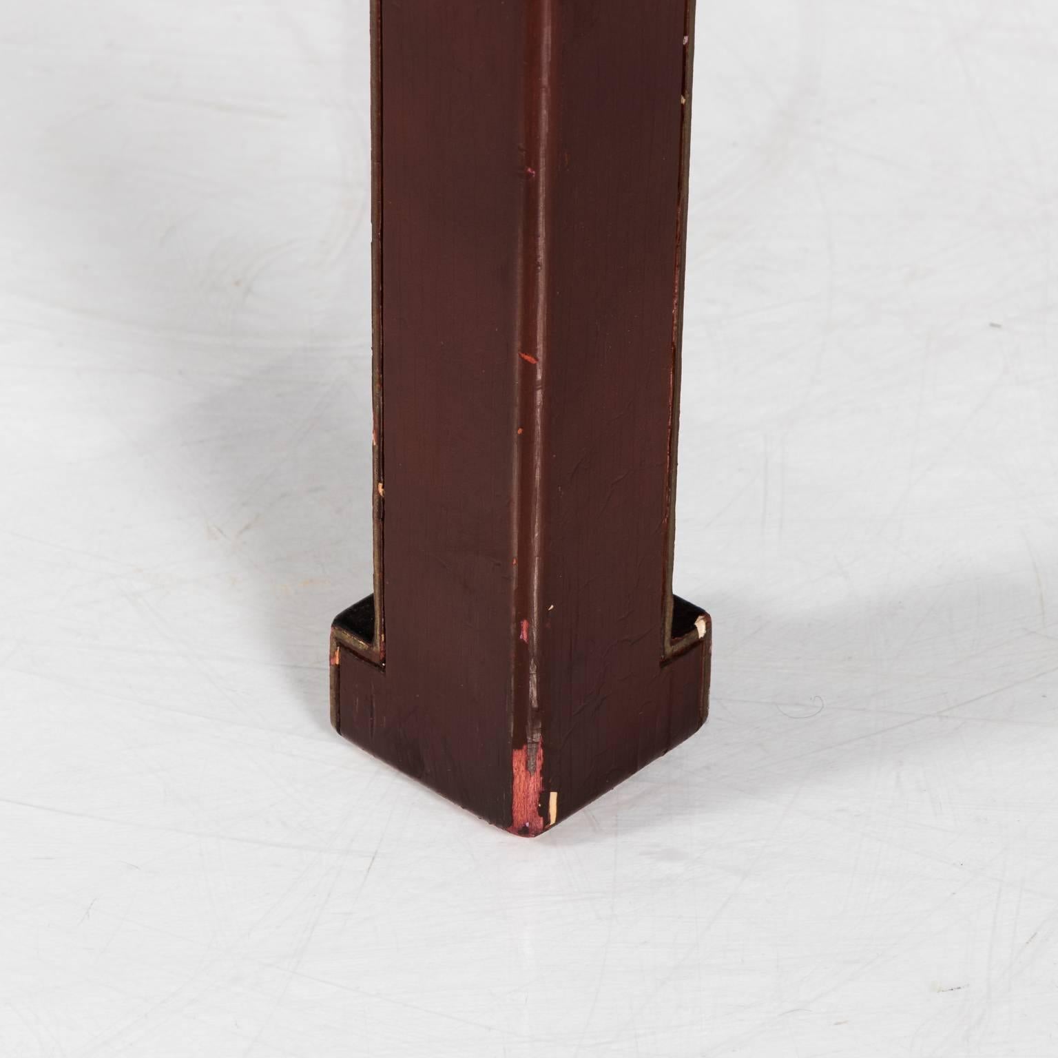 Red lacquered Japanese Kimono box on a stand, circa 19th century.
 