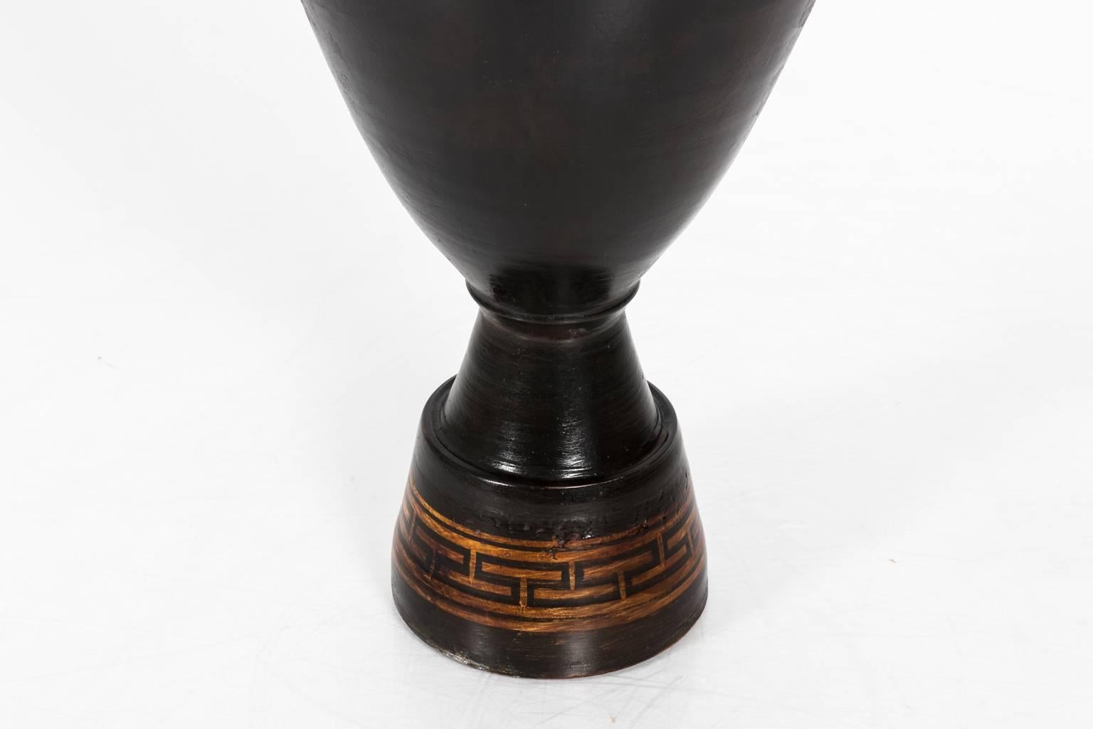 Painted Large Ceramic Greek Vase  For Sale