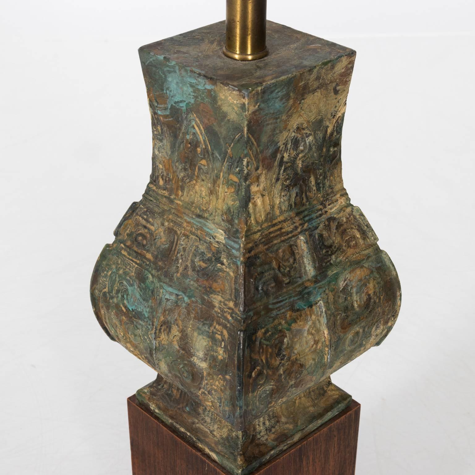 Metal Chinoiserie Lamp For Sale