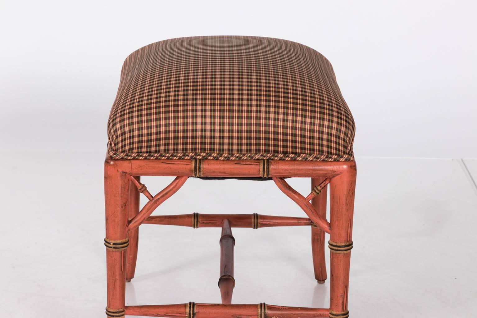Chinoiserie Pair of Faux Bamboo Stools