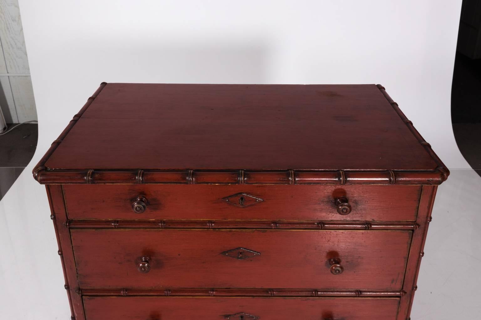 19th Century Bamboo Chest of Drawers 1
