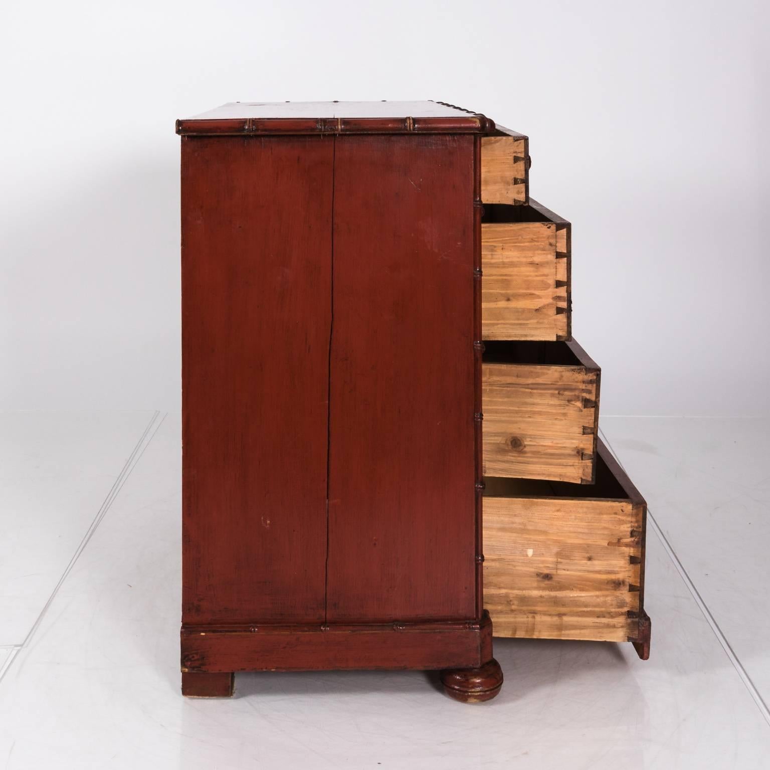 19th Century Bamboo Chest of Drawers 4