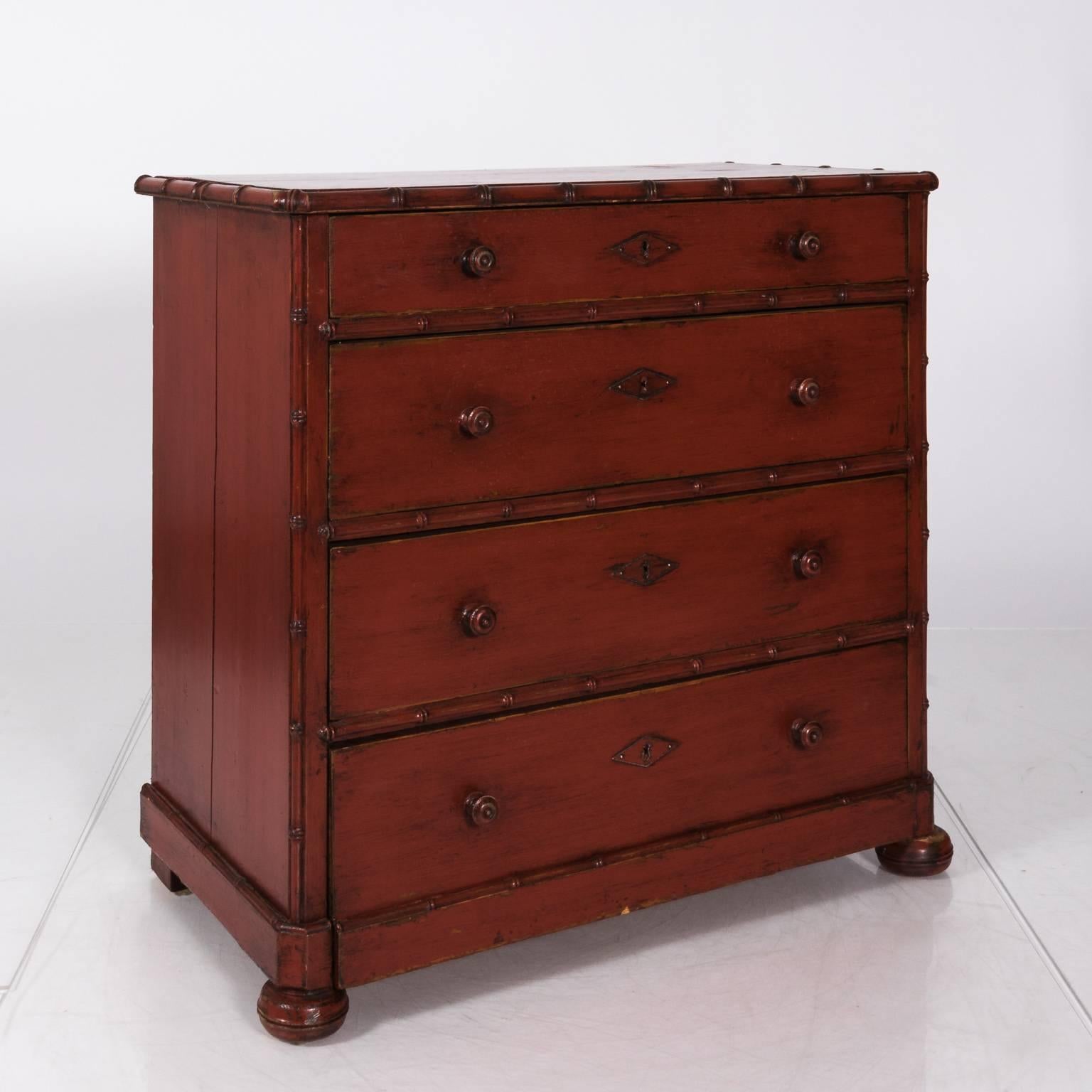19th Century Bamboo Chest of Drawers 2