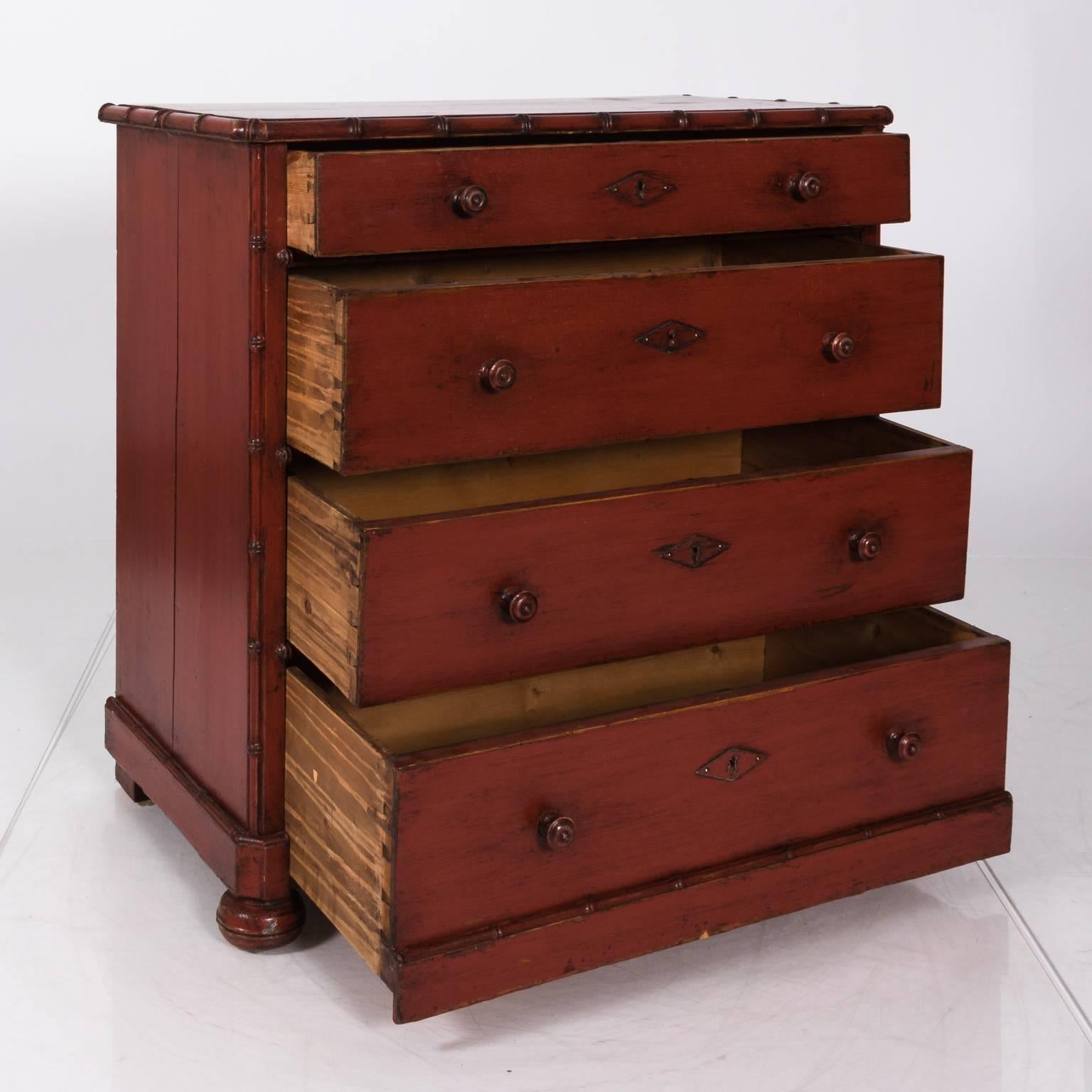 19th Century Bamboo Chest of Drawers 3