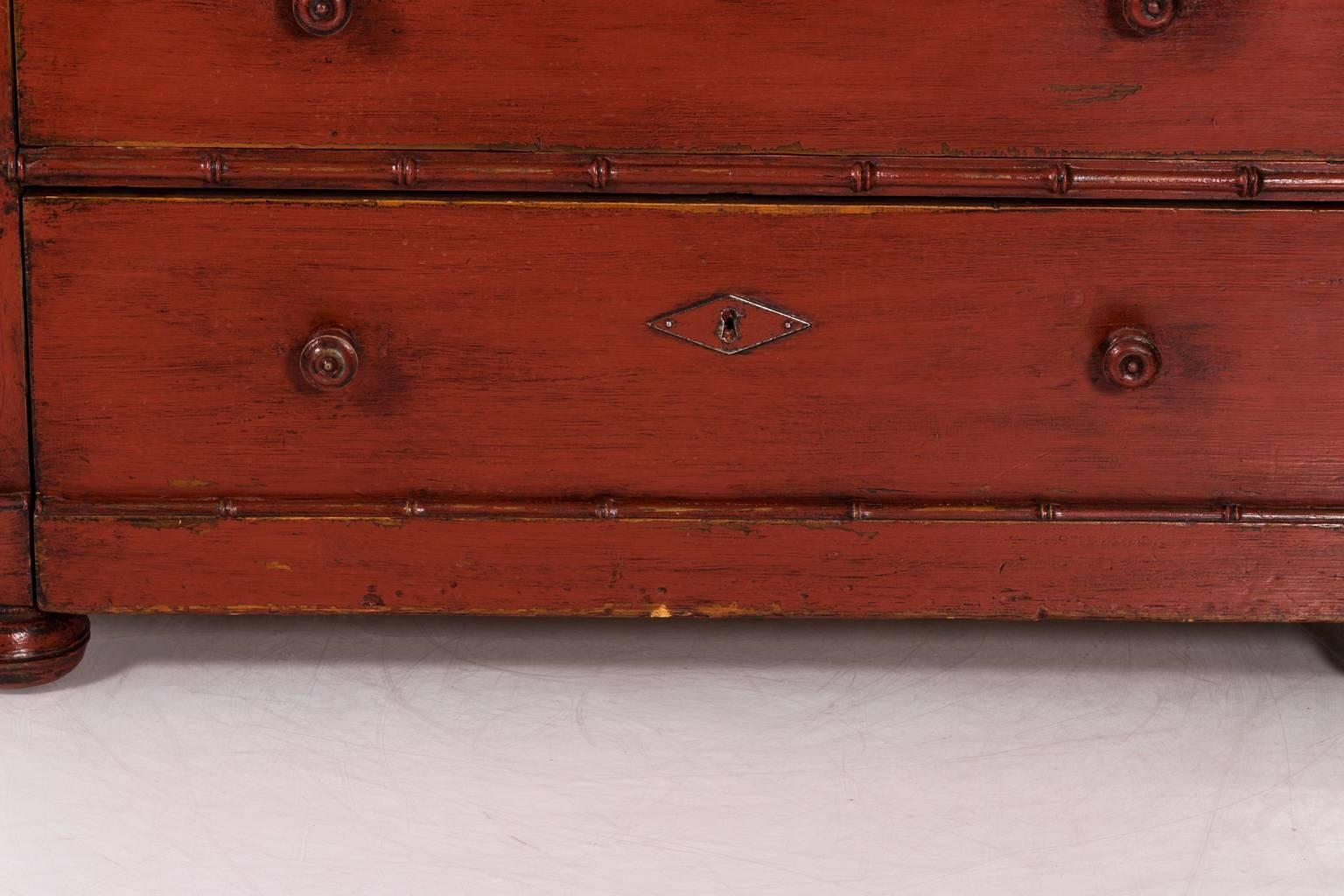 Wood 19th Century Bamboo Chest of Drawers