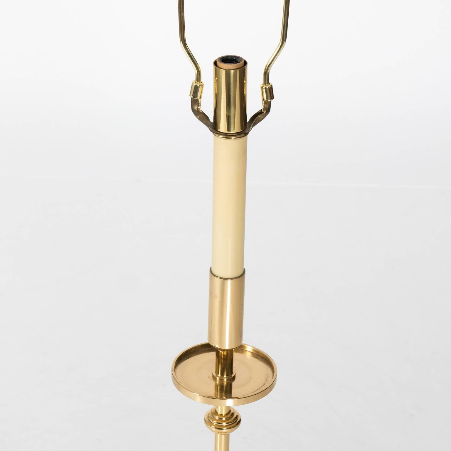 20th Century Pair of Midcentury Brass Lamps