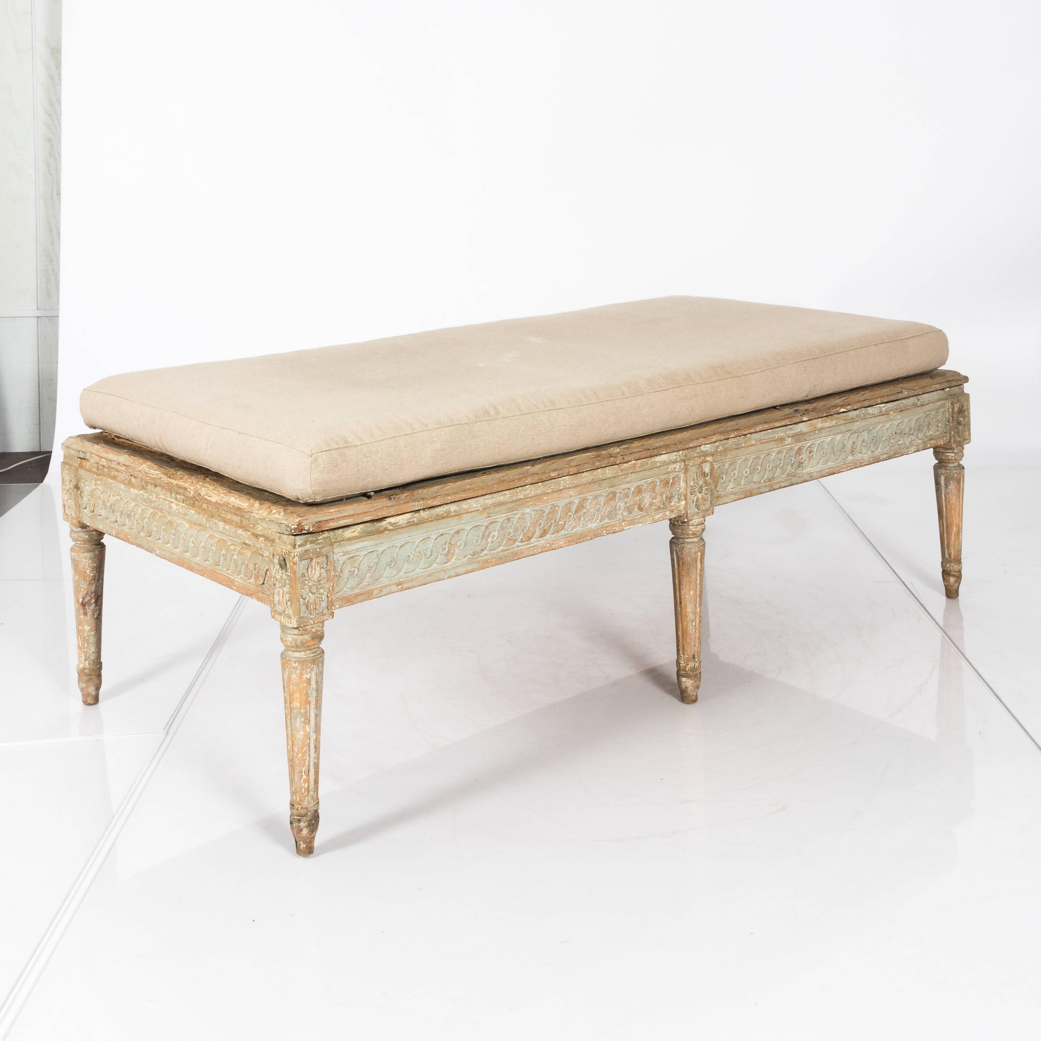 Late 19th Century Gustavian Long Bench In Good Condition For Sale In Stamford, CT