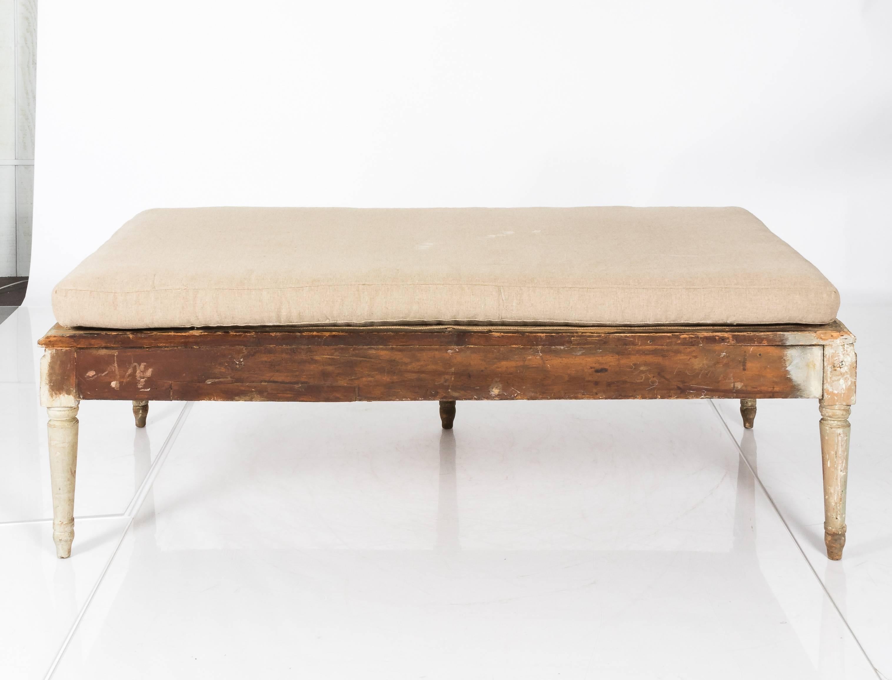Painted Late 19th Century Gustavian Long Bench For Sale