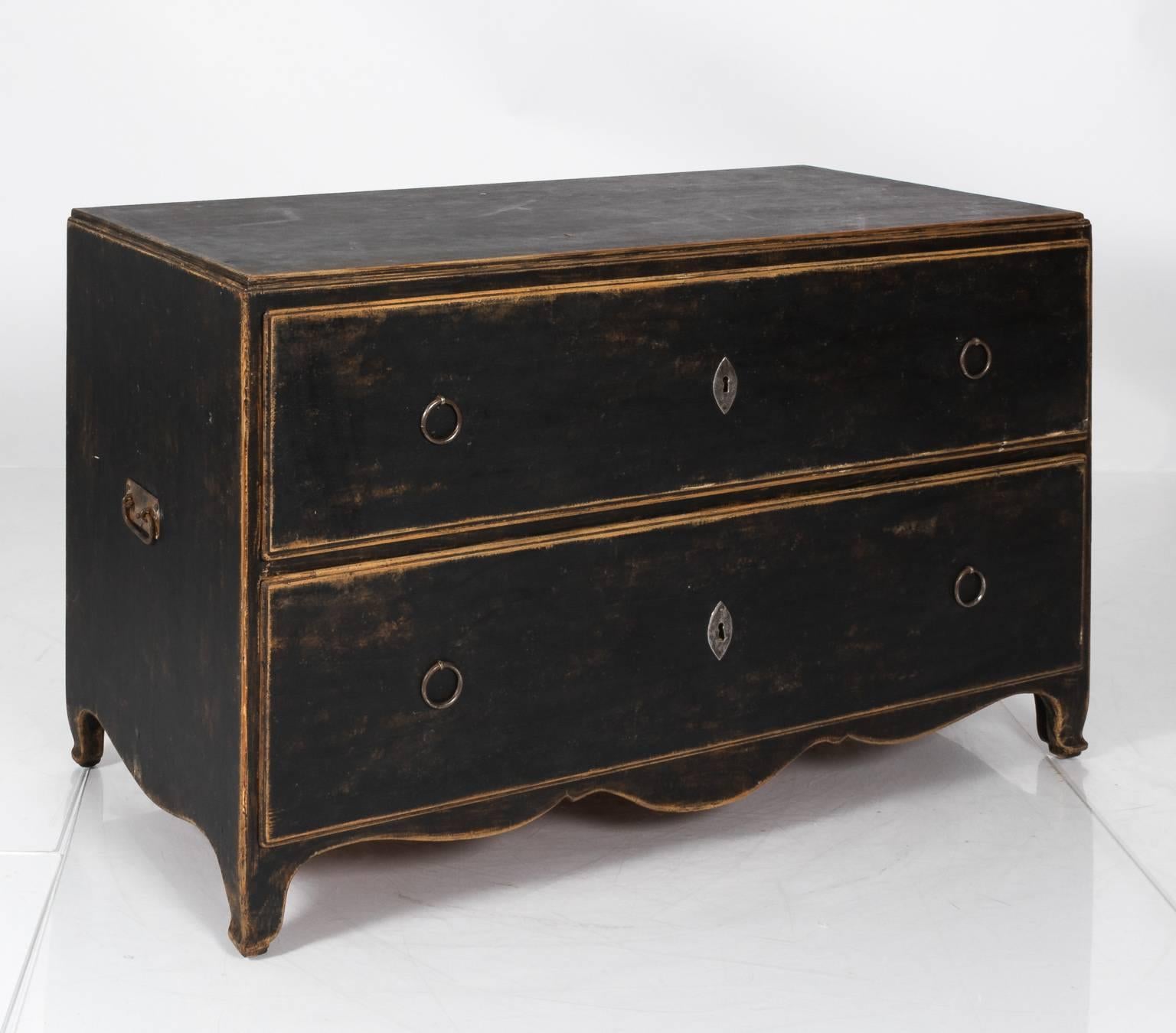 Painted Late 18th Century Swedish Black Commode