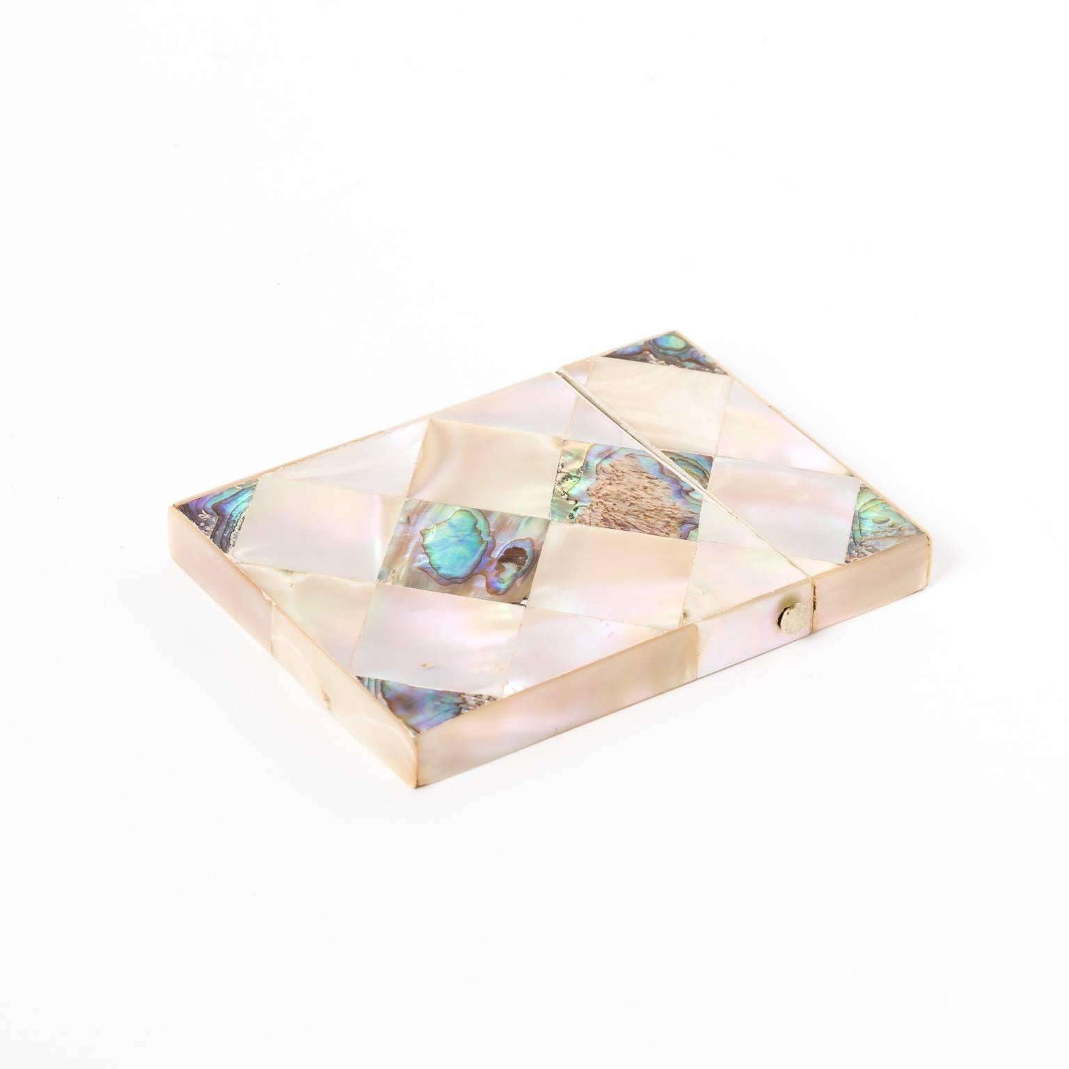 Marquetry Mother-of-Pearl Card Case  For Sale