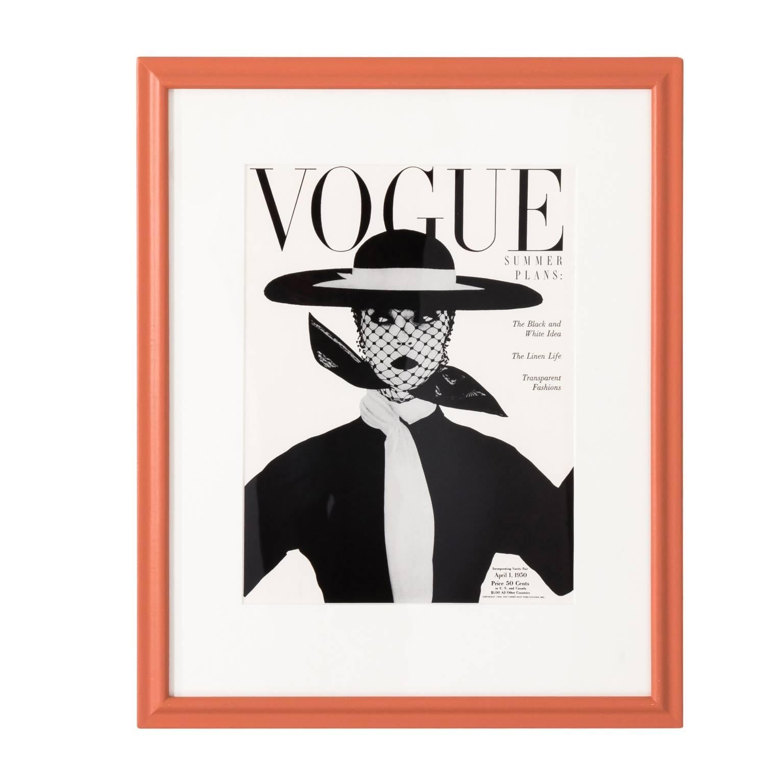 Set of Six Vintage Vogue Magazine Covers In Excellent Condition For Sale In Stamford, CT