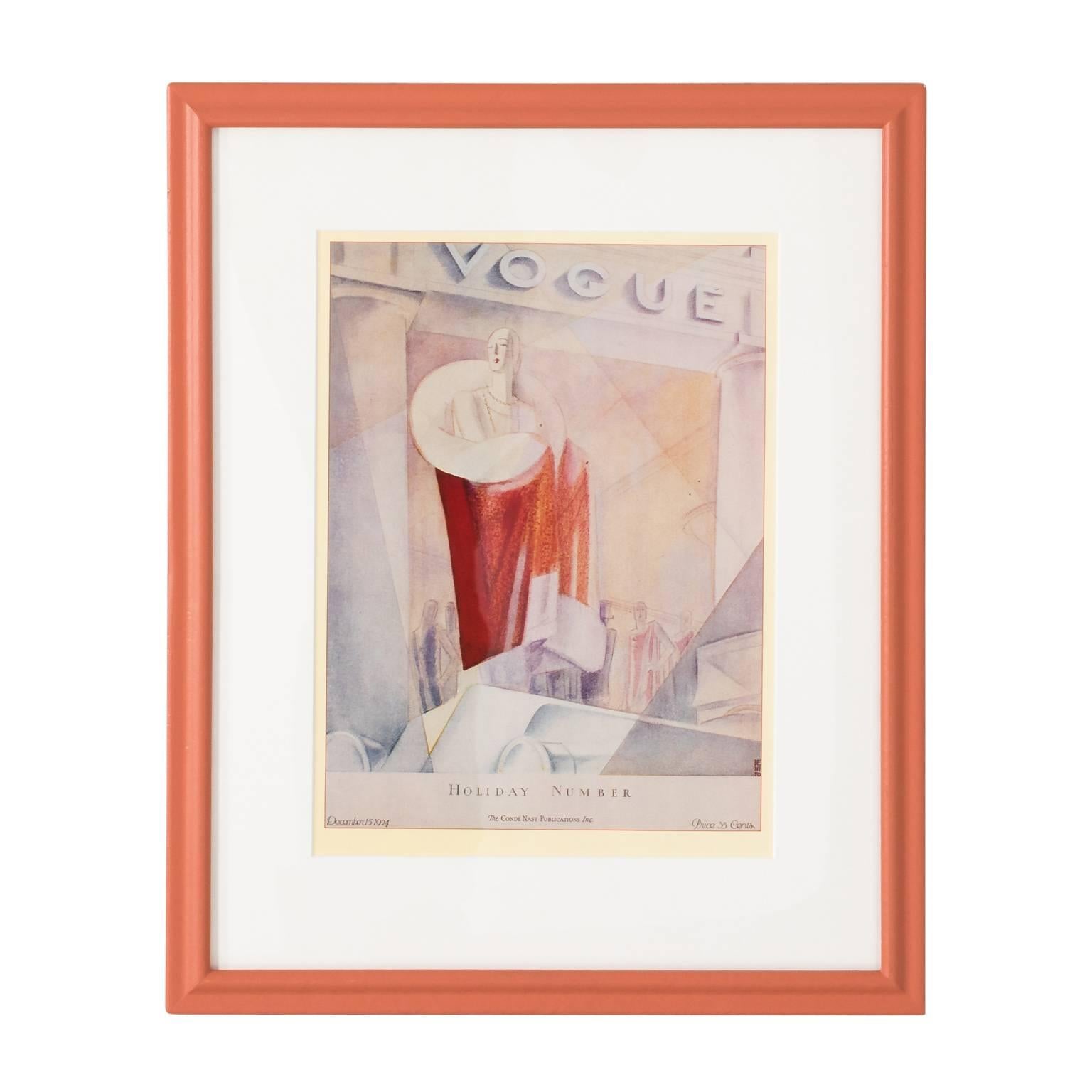 Mid-Century Modern Set of Six Vintage Vogue Magazine Covers For Sale