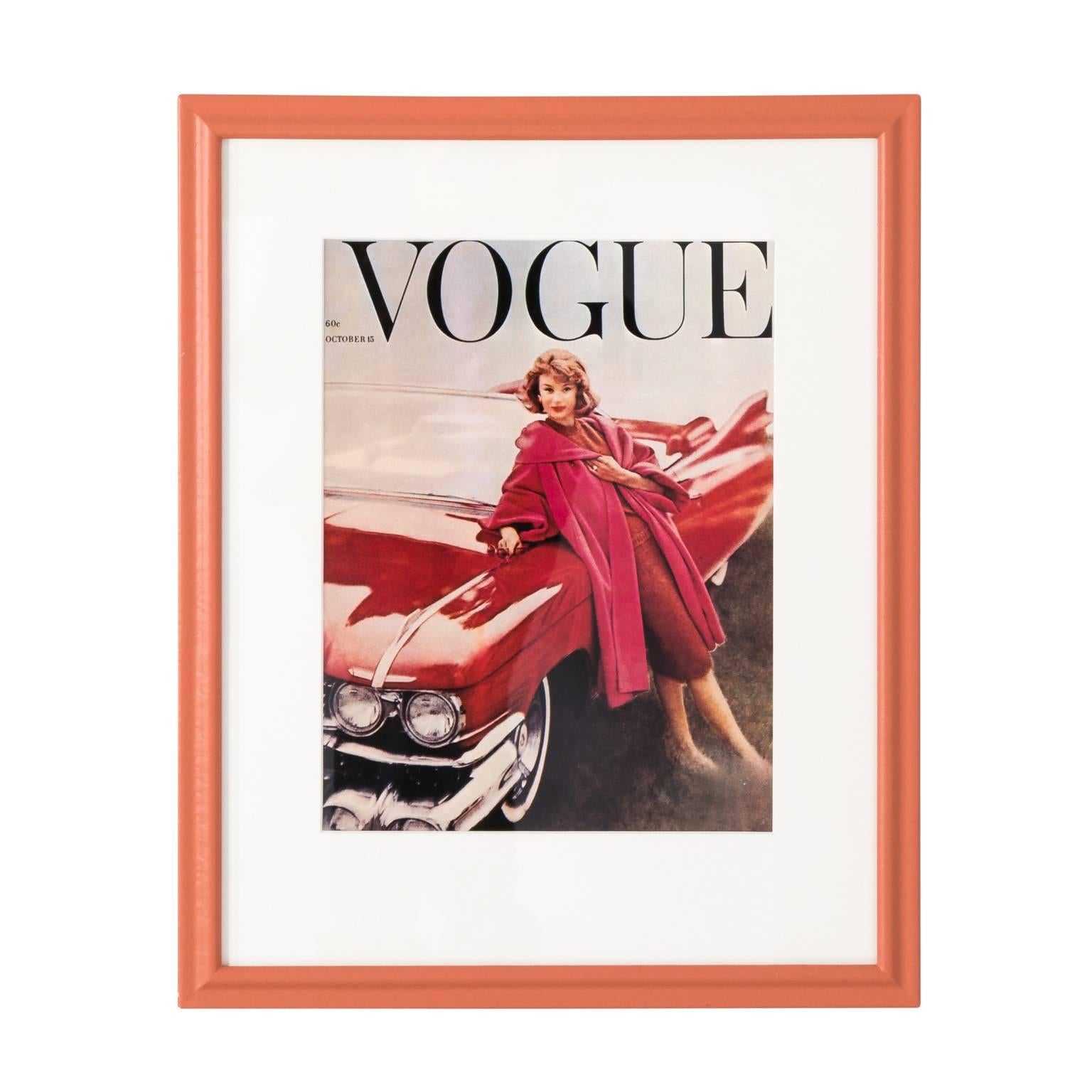 Set of Six Vintage Vogue Magazine Covers In Excellent Condition For Sale In Stamford, CT