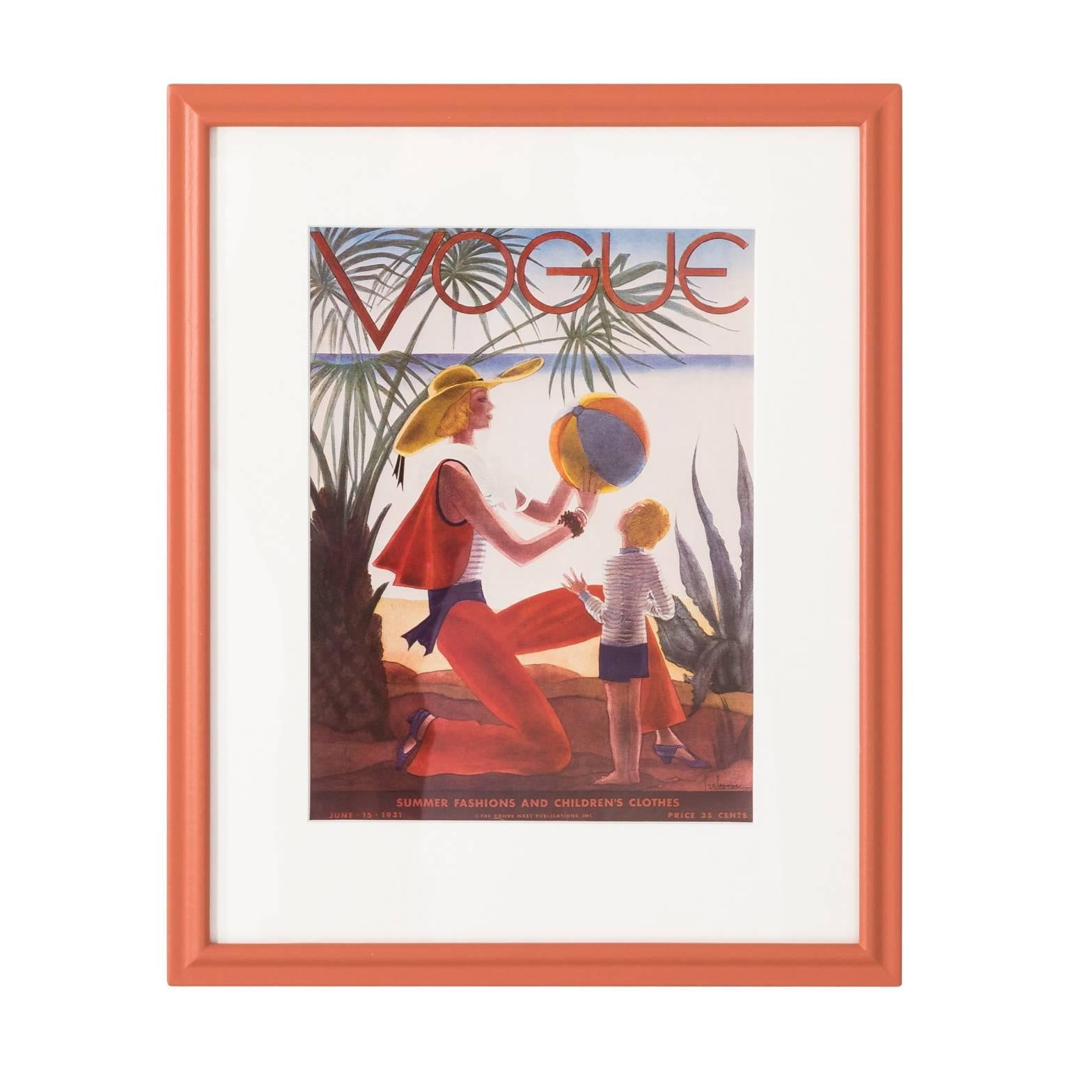 Set of Six Vintage Vogue Magazine Covers For Sale 5
