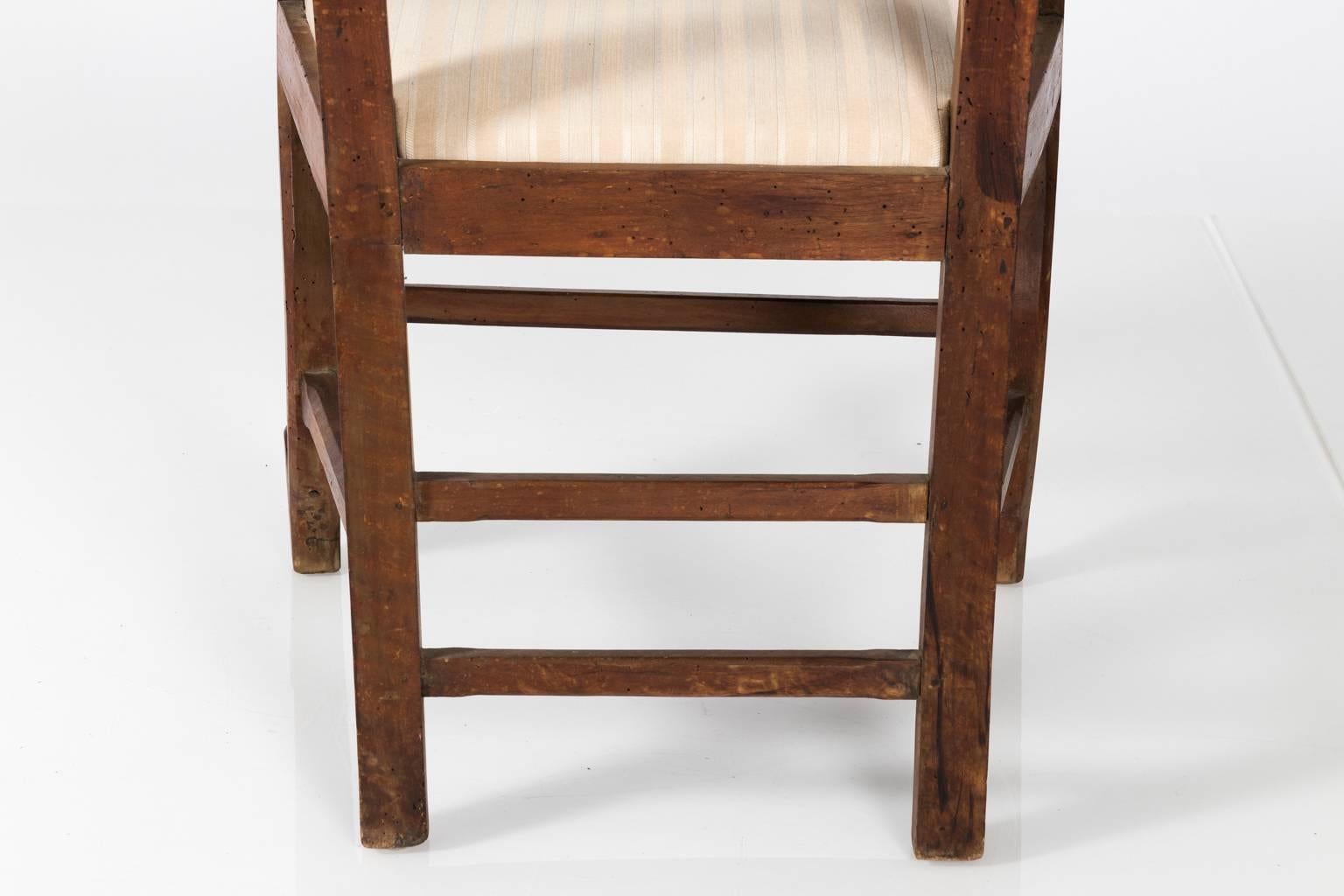 19th Century, Italian Walnut Armchair For Sale 3