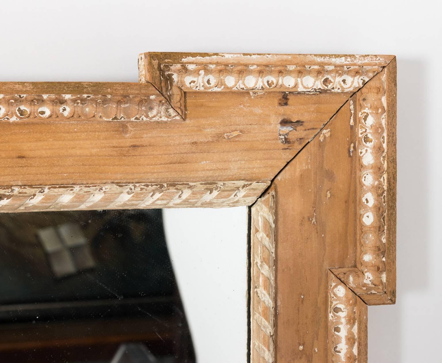 19th Century Pair of Pine Mirrors with Dog Ear Corners