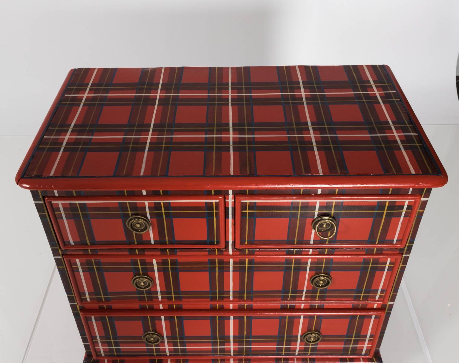 Victorian Plaid Painted Chest 2
