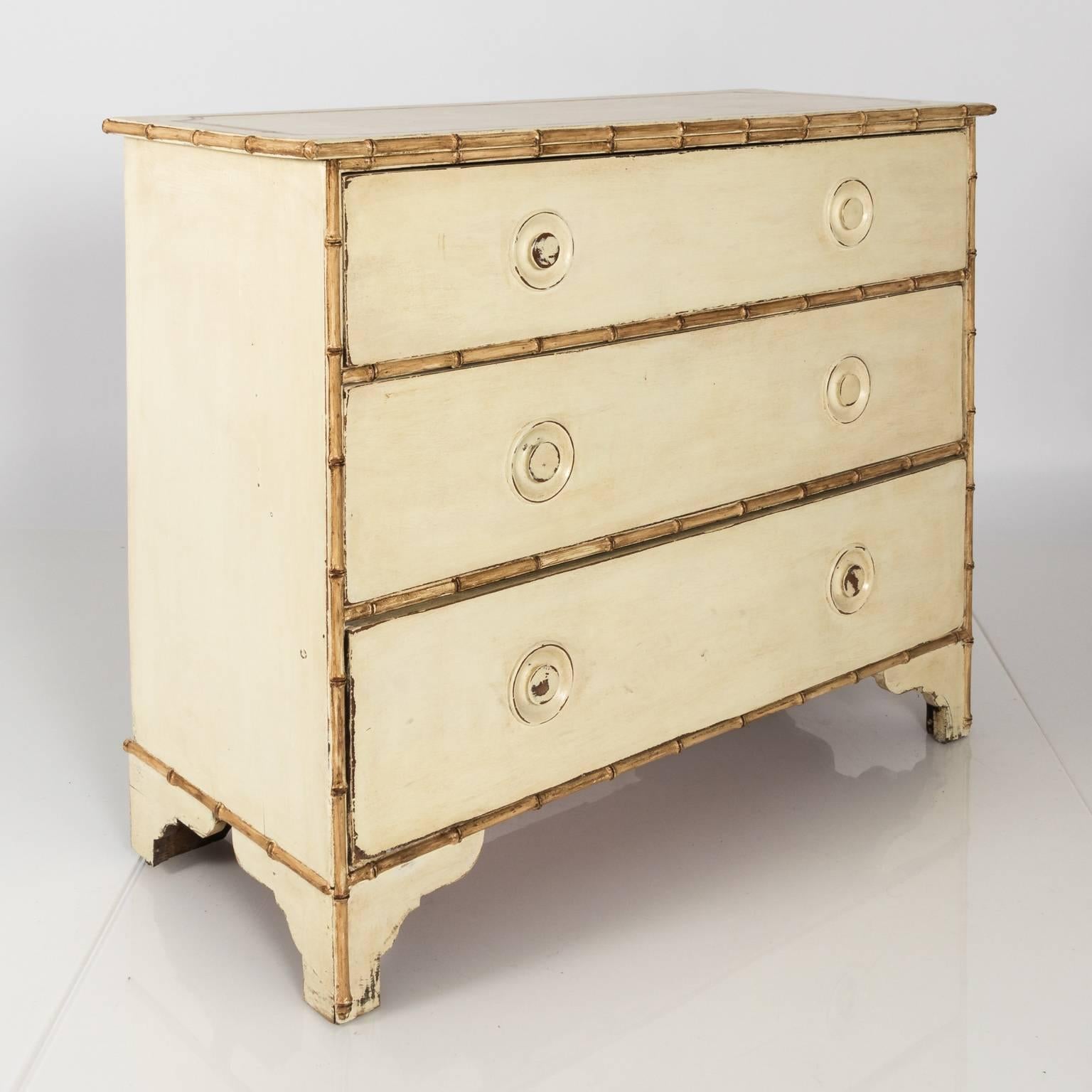 English Faux Bamboo Painted Chest 3