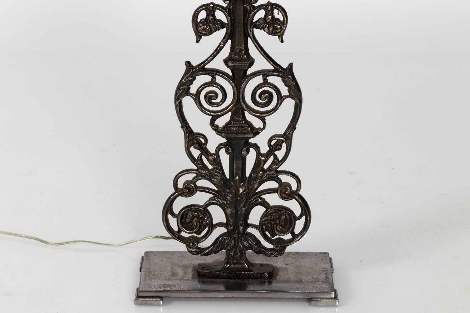 Pair of French Wrought Iron Lamps 3