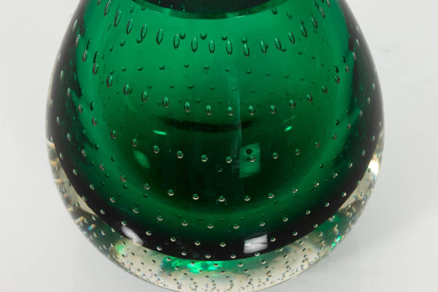 20th Century Green Glass Bookends by Erickson For Sale