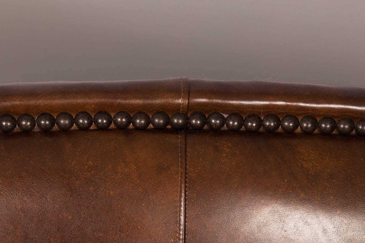 20th Century Custom Leather Sofa by Sherrill Furniture