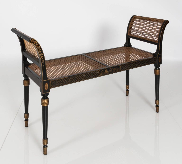 Regency Style Cane Seat Window Bench at 1stDibs