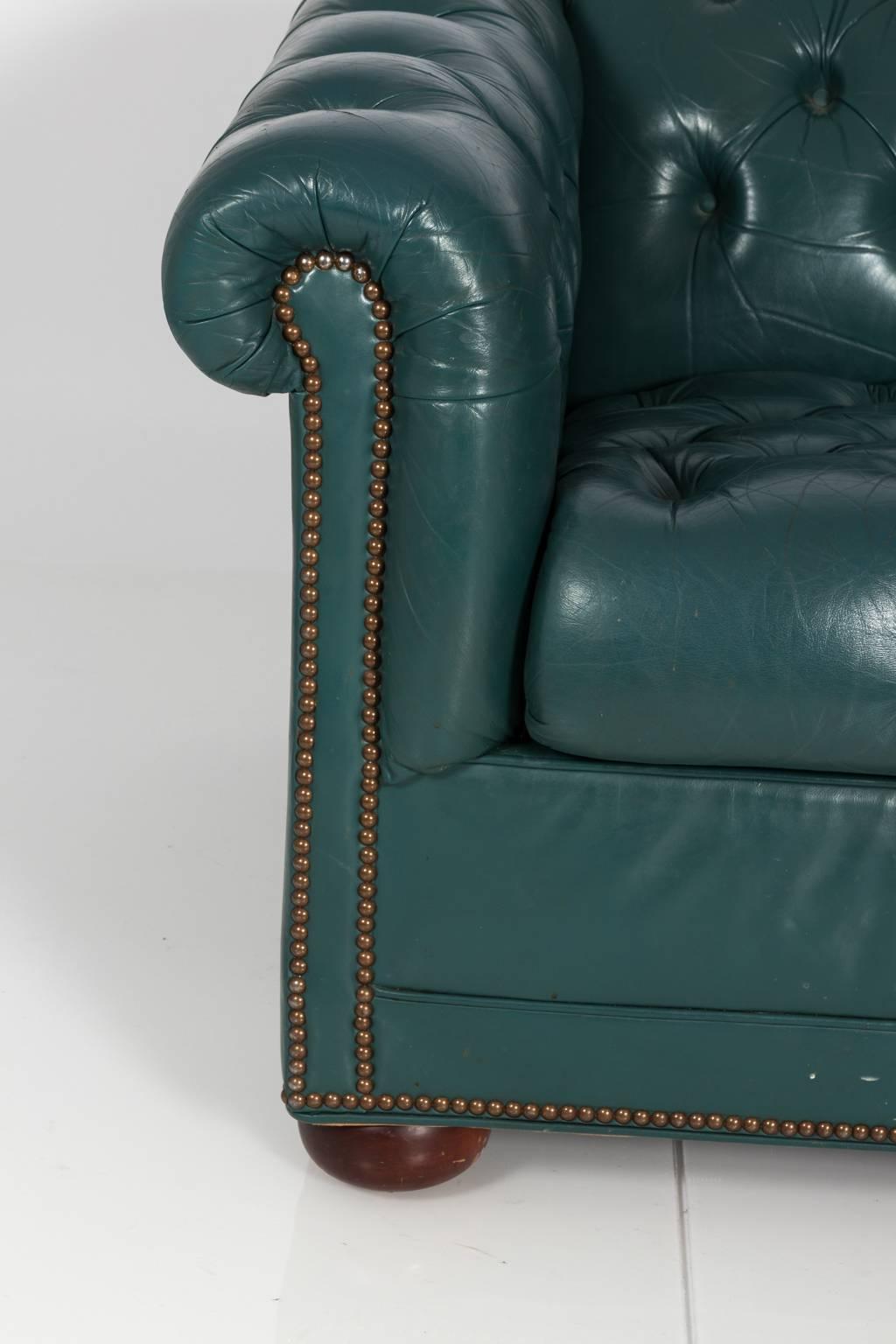 English Leather Chesterfield Sofa, circa 1970