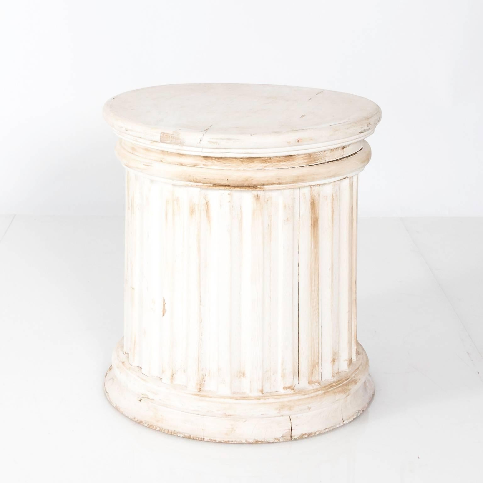 Painted Fluted Column Pedestal For Sale