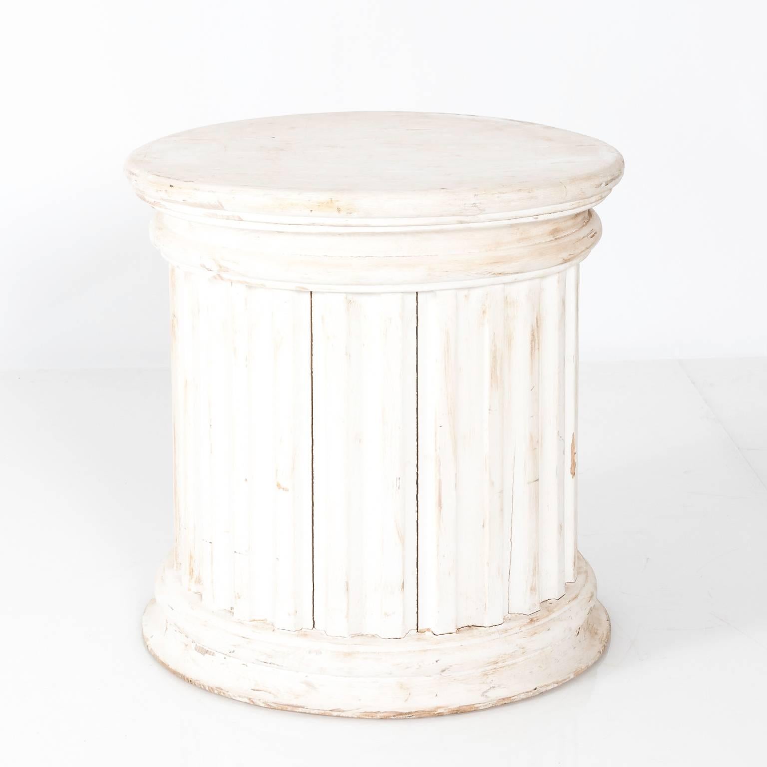Wood Fluted Column Pedestal For Sale