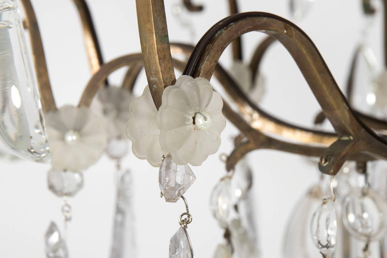 Eight-Light Crystal Chandelier, circa 1900 For Sale 3