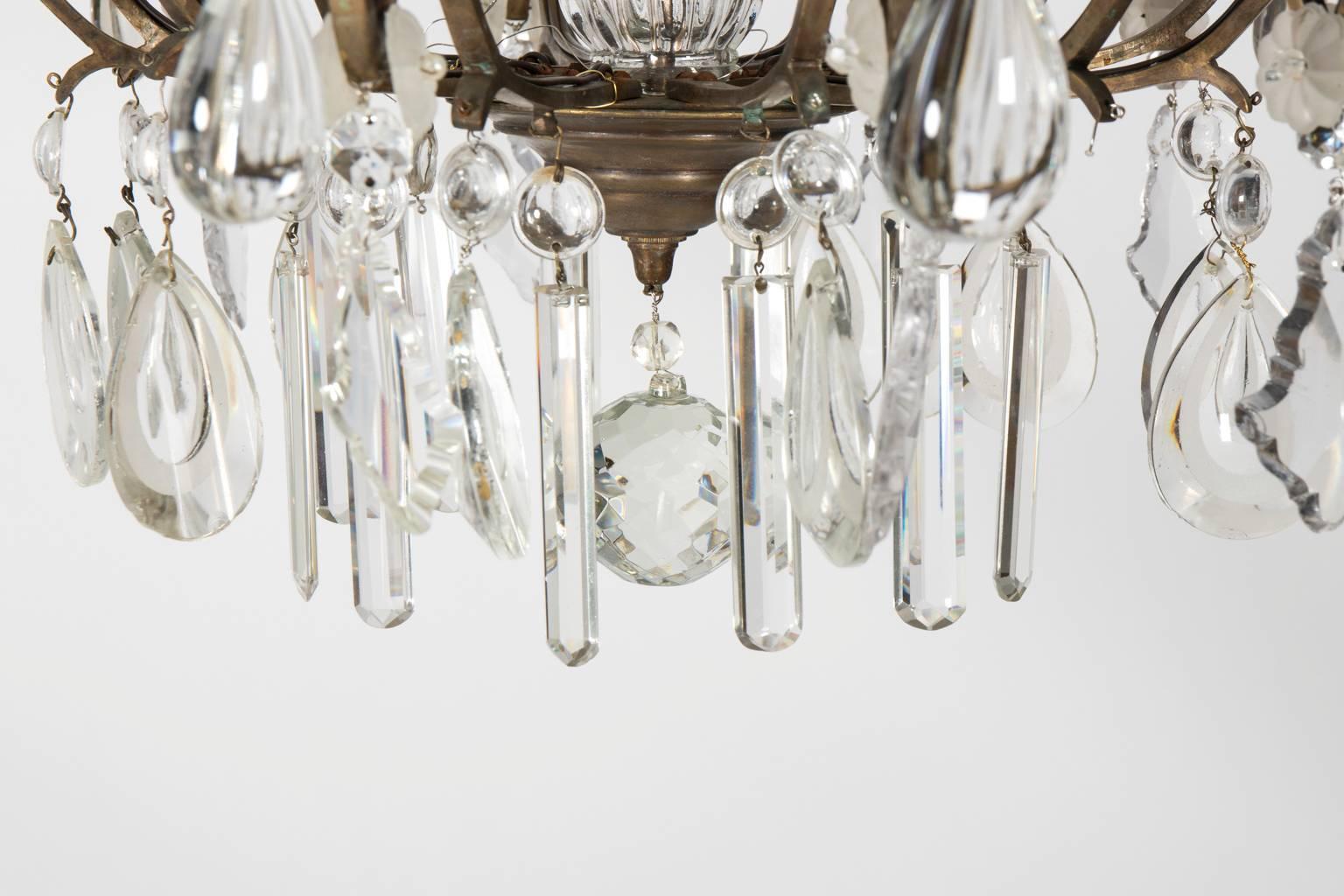 French Eight-Light Crystal Chandelier, circa 1900 For Sale