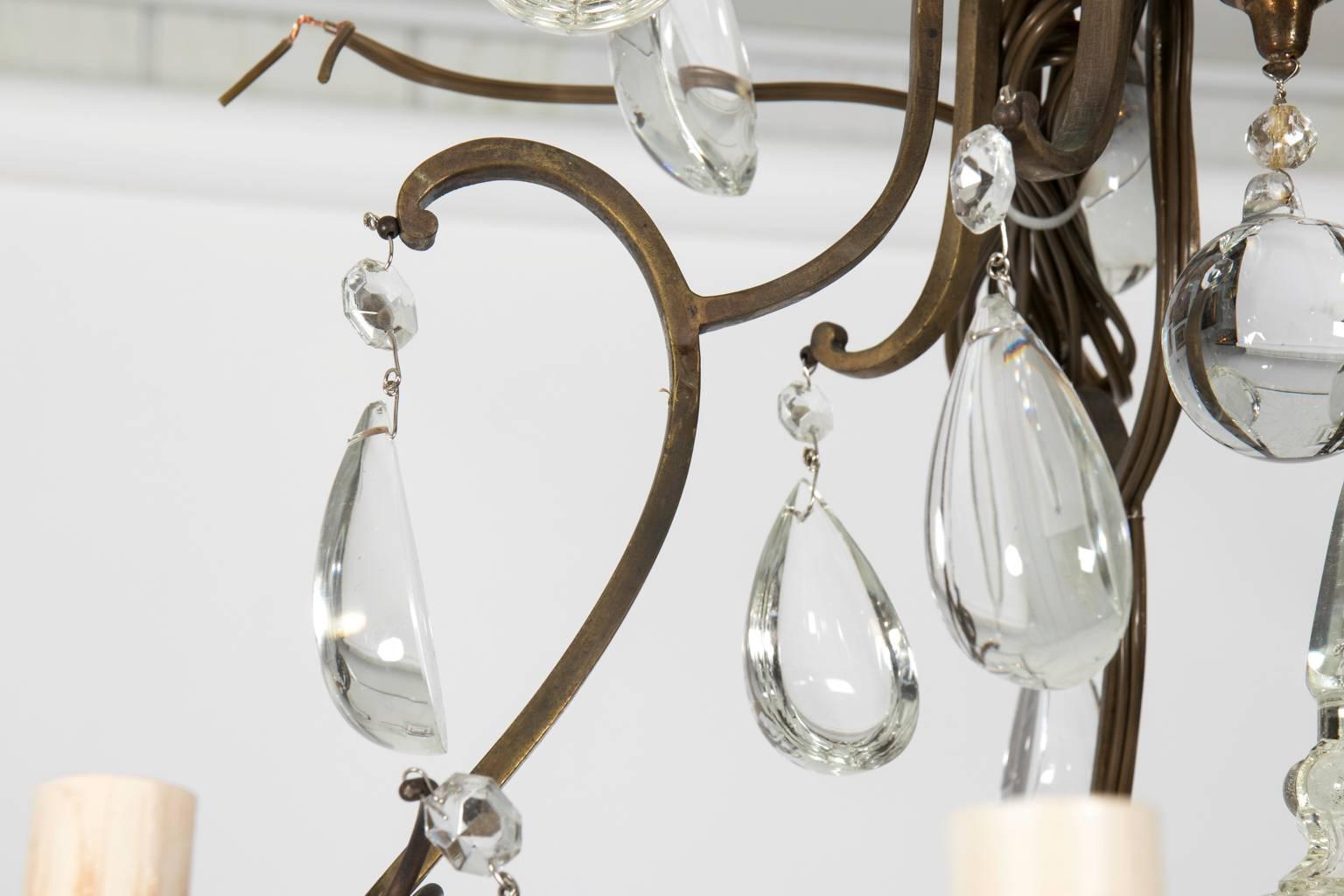 Eight-Light Crystal Chandelier, circa 1900 For Sale 5