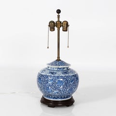 Table Lamp Made from 1820s Chinese Blue and White Ginger Jar