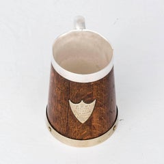 English Wood and Silver Plated Tankard