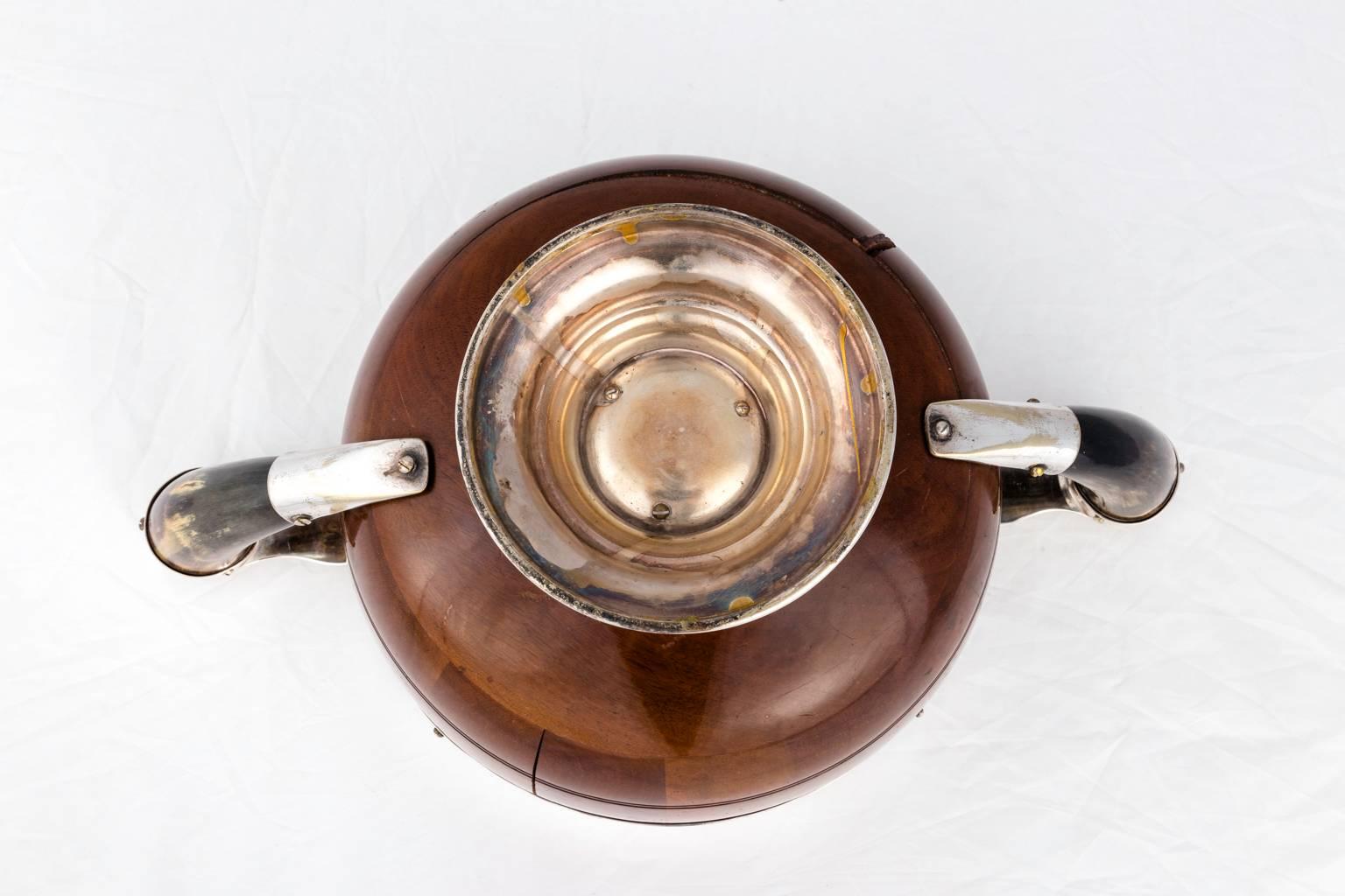Edwardian Wood and Silver Plated Server Bowl  For Sale 3