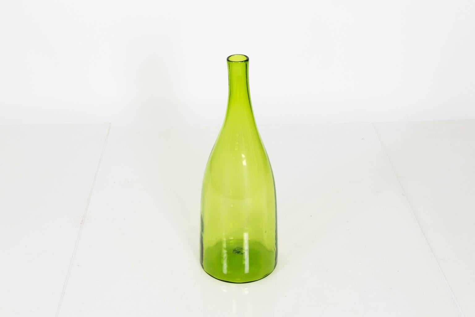 Mid-Century Modern Green Blenko Glass Vase