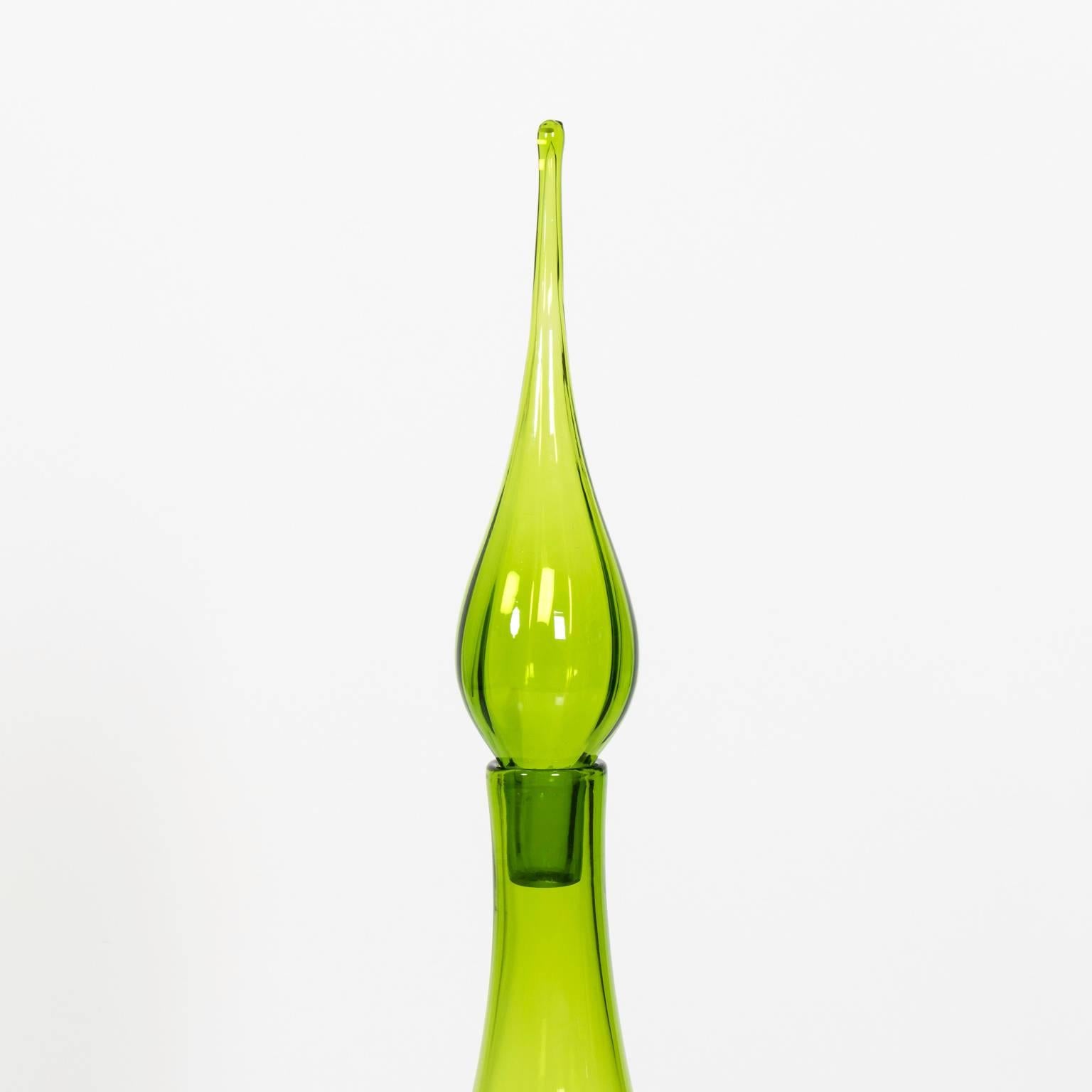 Blown Glass Green Blenko Glass Vase