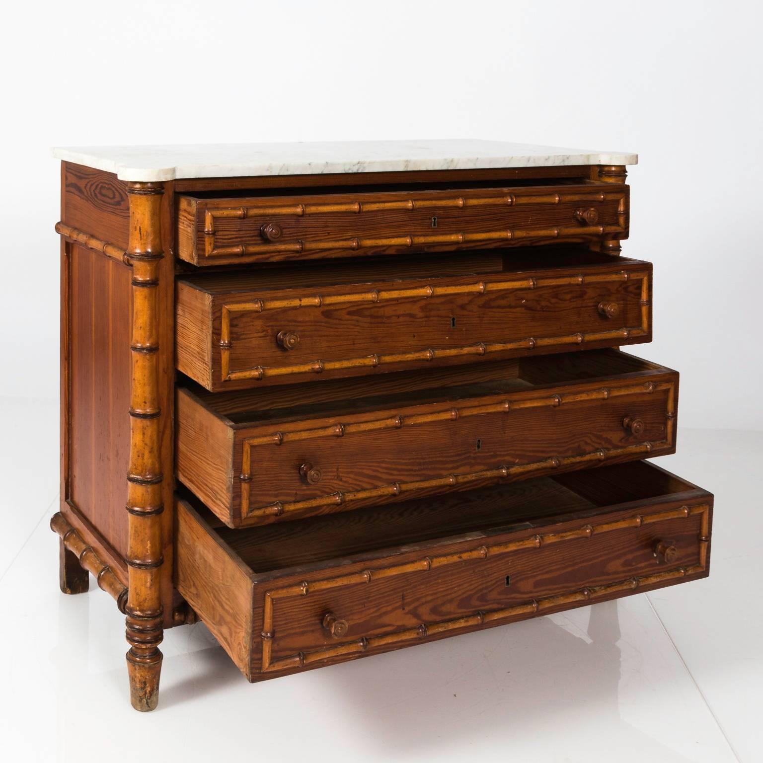 Mid-19th Century 19th Century Faux Bamboo Chest